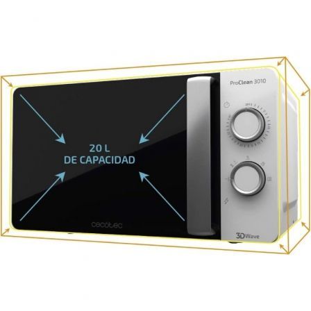 Cecotec ProClean 3010 Microondas de 20 L, 700 W, Blanco Cecotec ProClean 3010 Microondas de 20 L, 700 W, Blanco